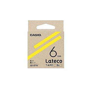 （まとめ） カシオ ラベルライター Lateco 詰め替え用テープ 6mm 黄テープ 黒文字 【×5セット】