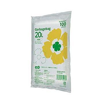 （まとめ）TANOSEE ゴミ袋エコノミー 半透明 20L 1パック（100枚）【×20セット】