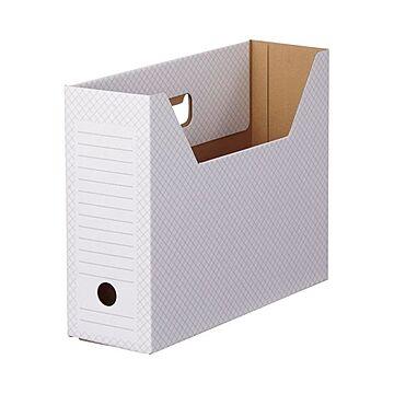 TANOSEEボックスファイル(ホワイト) A4ヨコ 背幅100mm グレー 1セット(50冊:10冊×5パック)