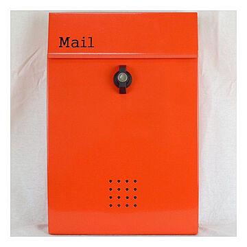 郵便ポスト 郵便受け 錆びにくい メールボックス壁掛けオレンジ色 ステンレスポスト(orange)