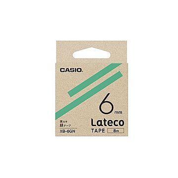 （まとめ） カシオ ラベルライター Lateco 詰め替え用テープ 6mm 緑テープ 黒文字 【×5セット】