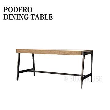 PODERO ダイニングテーブル 160 ナチュラル インダストリアル