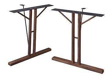 ダイニングテーブル脚 2脚組 W66×D31.5×H68 ブラウン 天然木 T型 スチール