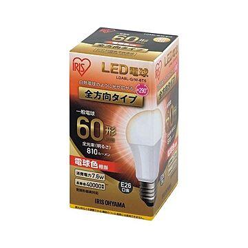 （まとめ） アイリスオーヤマ LED電球60W E26 全方向 電球 LDA8L-G／W-6T5×10セット