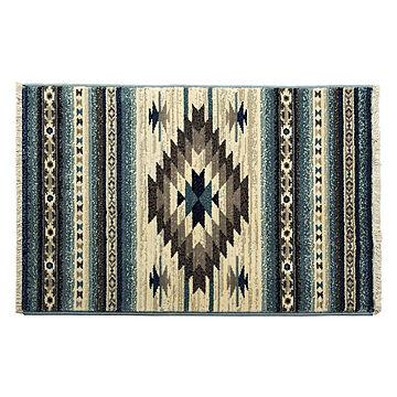 イケヒコ・コーポレーション ピオス ウィルトン織りマット 60×90cm ブルー 2052939