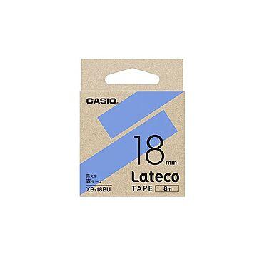 （まとめ） カシオ ラベルライター Lateco 詰め替え用テープ 18mm 青テープ 黒文字 【×3セット】