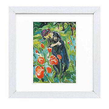 Edvard Munch（エドヴァルド ムンク） ポピーを持つ女性 アートポスター（フレーム付き） m11477
