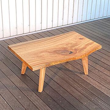 和モダン 天然木 幅100cm 楠一枚板リビングテーブル 脚付 天板厚3.5cm 日本製