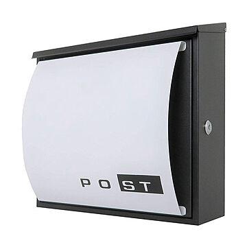 郵便ポスト郵便受けおしゃれデザイン大型メールボックス 壁掛け鍵付マグネット付 ホワイト 白色ポスト(white)