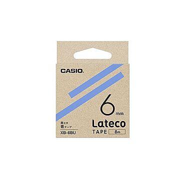 （まとめ） カシオ ラベルライター Lateco 詰め替え用テープ 6mm 青テープ 黒文字 【×5セット】