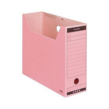 (まとめ) コクヨ ファイルボックス-FS(Bタイプ) A4ヨコ 背幅102mm ピンク フタ付 A4-LFBN-P 1パック(5冊)  【×10セット】