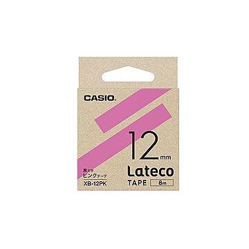 （まとめ） カシオ ラベルライター Lateco 詰め替え用テープ 12mm ピンクテープ 黒文字 【×5セット】