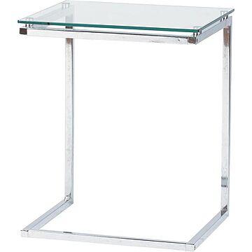 クリア色のシンプルデザインサイドテーブル W45×D40×H54.5