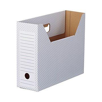 TANOSEEボックスファイル(ホワイト) A4ヨコ 背幅100mm ブルー 1セット(50冊:10冊×5パック)