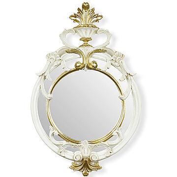 鏡 壁掛け イタリア製 クラシックミラー Mirror ホワイト ゴールド 壁掛け 鏡 ユーロマルキ