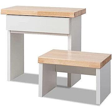 大川家具 ネストテーブル サイドテーブル 2個セット ホワイト