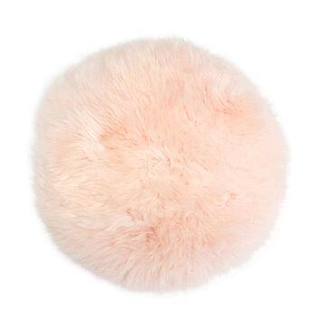 丸八真綿 ムートンシートクッション 円形35cm ピンク
