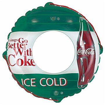 浮き輪 【90cm】 コカ・コーラ グリーン柄 塩化ビニール樹脂製 〔プール ビーチ 海外旅行〕