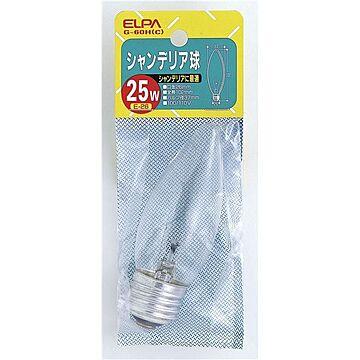 （まとめ） ELPA シャンデリア球 電球 25W E26 クリア G-60H（C） 【×30セット】