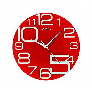 アームス社 AMS 9462 クオーツ 掛け時計 (掛時計) レッド ドイツ製 【正規輸入品】【メーカー保証2年】