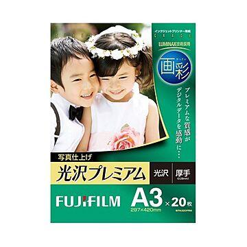 （まとめ）富士フイルム 画彩 写真仕上げ光沢プレミアム 厚手 A3 WPA320PRM 1冊(20枚) ×3セット