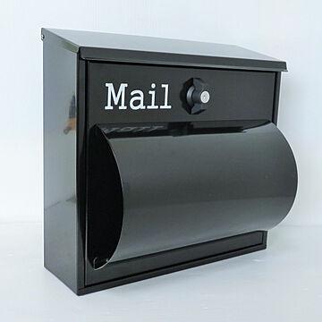 郵便ポスト 郵便受け 錆びにくい メールボックス壁掛け黒色 ステンレスポスト(black)