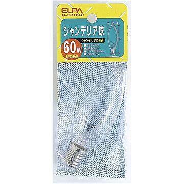（まとめ） ELPA シャンデリア球 電球 60W E17 クリア G-67H（C） 【×20セット】
