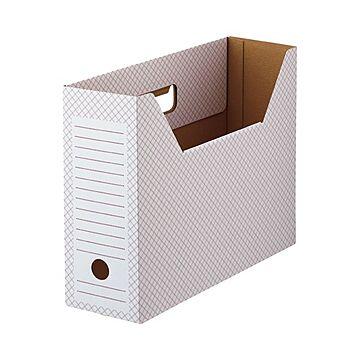 TANOSEEボックスファイル(ホワイト) A4ヨコ 背幅100mm レッド 1セット(50冊:10冊×5パック)