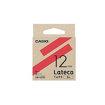 （まとめ） カシオ ラベルライター Lateco 詰め替え用テープ 12mm 赤テープ 黒文字 【×5セット】