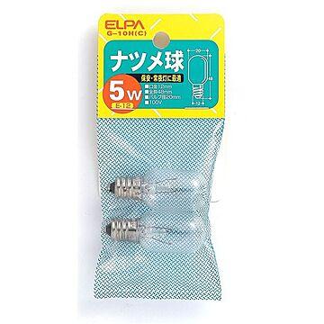 （まとめ） ELPA ナツメ球 電球 5W E12 クリア 2個入 G-10H（C） 【×25セット】