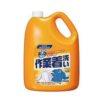 (まとめ) 花王 液体ビック 作業着洗い 業務用 4.5kg 1本 【×5セット】