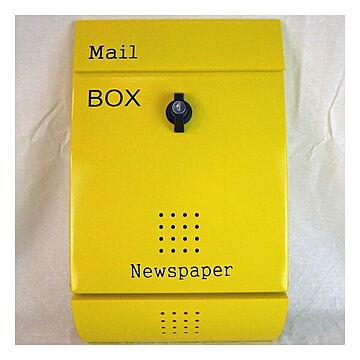 郵便ポスト 郵便受け 錆びにくい メールボックス壁掛けイエロー色 ステンレスポスト(yellow)