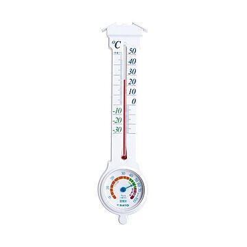 佐藤計量器 ミルノEXホワイト 温湿度計 1031-00 ×10セット