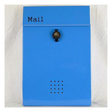 郵便ポスト 郵便受け 錆びにくい メールボックス壁掛けスカイブルー青色 ステンレスポスト(blue)