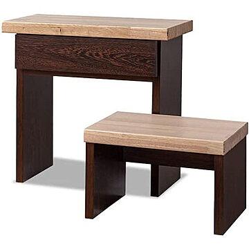 大川家具 ネストテーブル サイドテーブル 2個セット ブラウンウッド