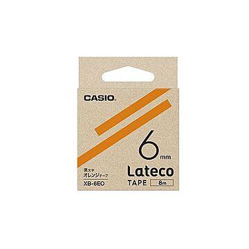 （まとめ） カシオ ラベルライター Lateco 詰め替え用テープ 6mm オレンジテープ 黒文字 【×5セット】
