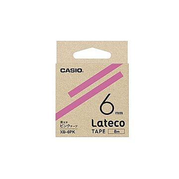 （まとめ） カシオ ラベルライター Lateco 詰め替え用テープ 6mm ピンクテープ 黒文字 【×5セット】