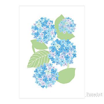 《ブルー紫陽花のポスター》A4サイズ