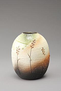 信楽焼 夏目型花瓶