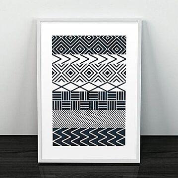 LES TEMPS MODERNES | TILES PRINT (navy blue) | A3 アートプリント/ポスター