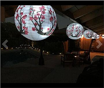 提灯 梅の花 丸提灯 和柄 和風 和 東洋 オリエンタルランプ 正月 旧正月 レストラン 結婚式 宴会 チャイナタウン ホームデコレーション 中華街 灯り 古風 ウメ