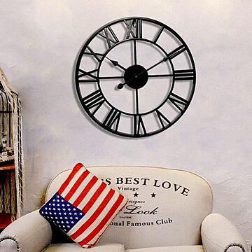 大きなアイアンフレーム アンティーク 雑貨  壁掛け時計 アイアン雑貨 男前インテリア 掛け時計 アンティークデザイン アメリカンクロック ウォールクロック