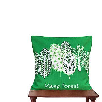 森のクッション -ヒノキの香り- イエローグリーン 45cm×45cm