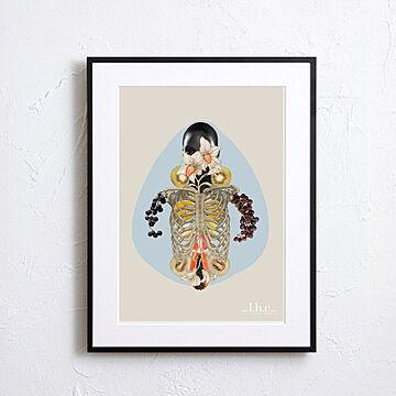 Leirion Hand Creation Human anatomy アートポスター（フレーム付き）コラージュ アート アートのある暮らし