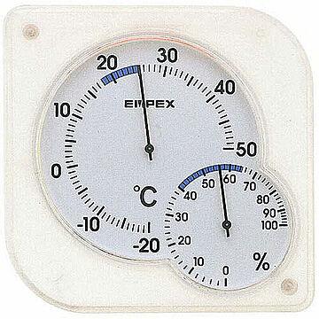 EMPEX 温度・湿度計 シュクレmidi 置き掛け兼用 TM-5601 クリアホワイト 管理No. 4961386560105