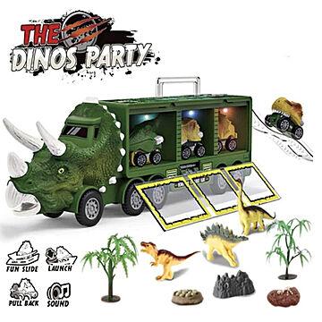 玩具 トリケラトプス 号 トラック バス 車 恐竜 ティラノサウルス プテラノドン ミニカー 置物 鳴く バースデー おもちゃ 男の子 ど迫力