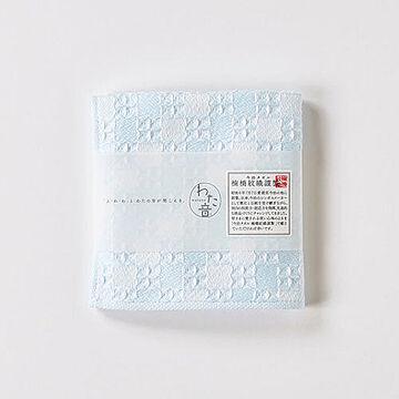 楠橋紋織 しゅすワッフル タオル ブルー 25cm×25cm