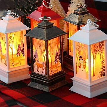 LEDランタン サンタ ポータブル ホワイトorレッド クリスマス装飾用 レッド