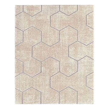 プレーベル 輸入絨毯 130×190cm ナチュラル 幾何学模様 ベージュ