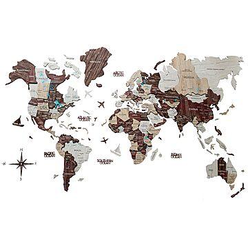 3D Wood World Map インテリア用壁掛け木製世界地図